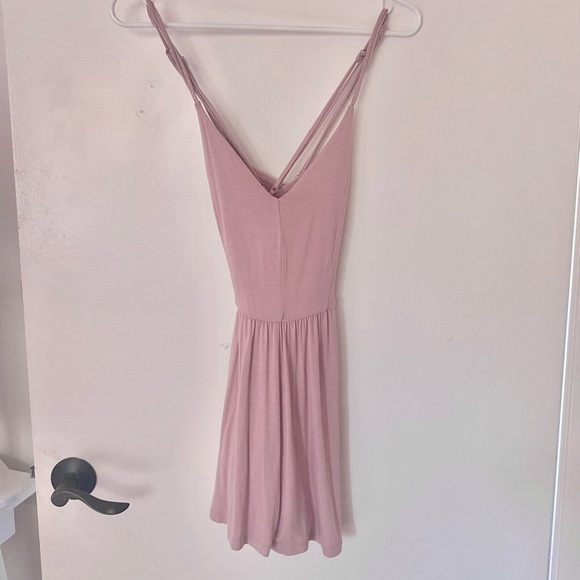 Mauve Pink Drape Back Cut-out Romper - Picture 3 of 5